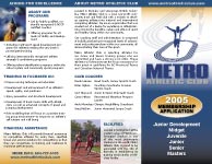 Metro Athletic Club - membership brochure (1 side)